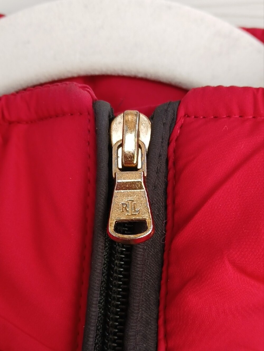 Lauren Ralph Lauren Vibrant Red Quilted Sleeveless Vest with Gold Accents - Picture 4 of 8